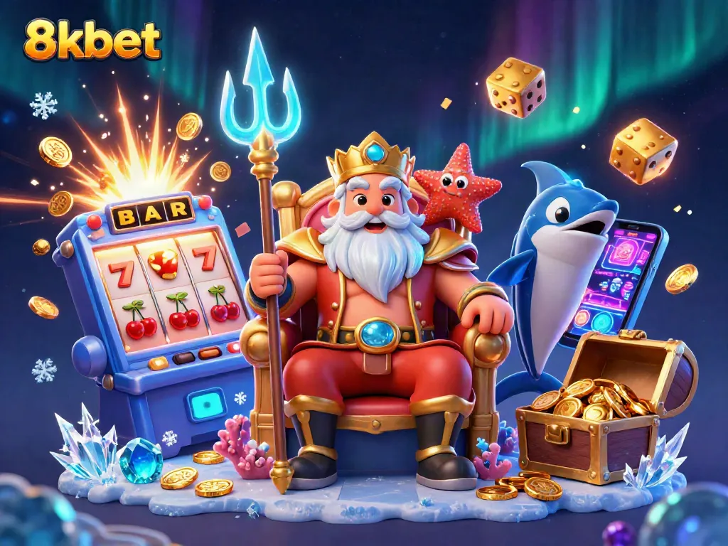 Experience thrilling wins with 8xbet in a vibrant 3D casino scene showcasing excitement and rewards.