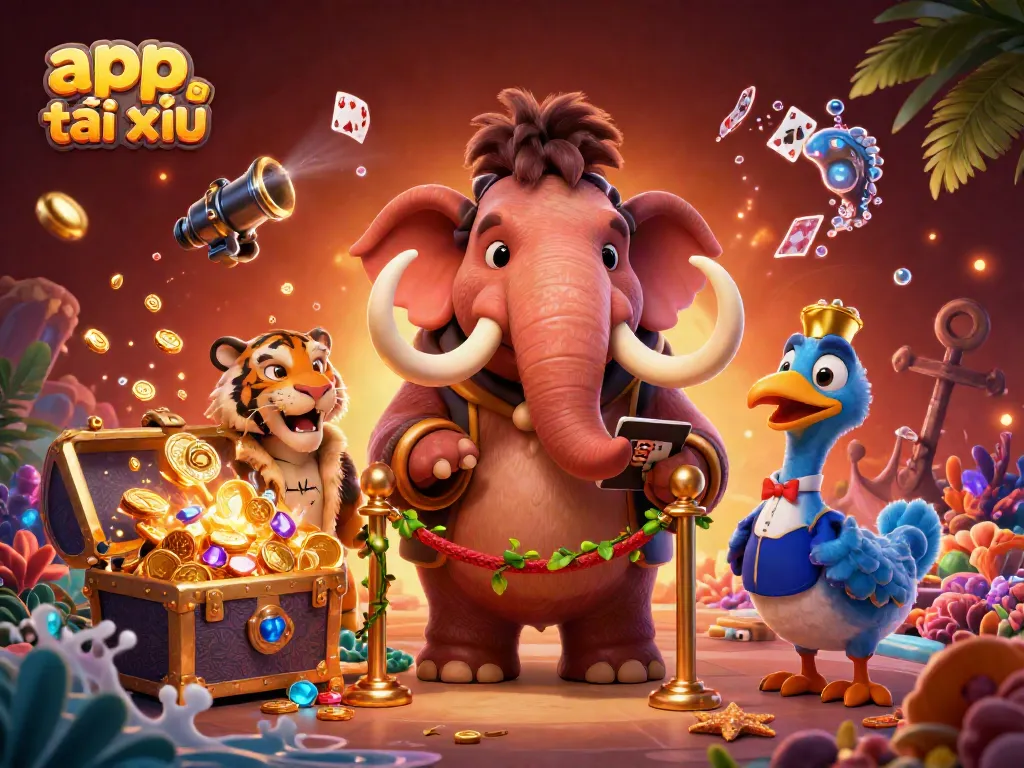 Experience the excitement of app tài xỉu with a vibrant 3D illustration showcasing engaging casino characters.