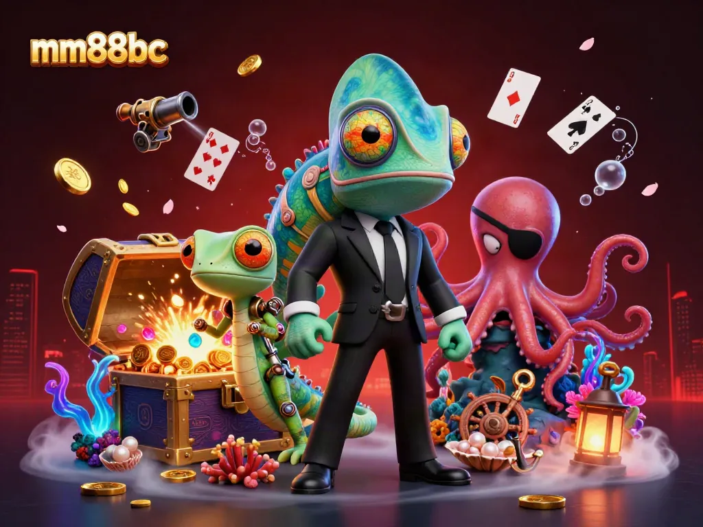 Experience winning moments with mm88bc's 3D casino adventure featuring vibrant characters and treasures.