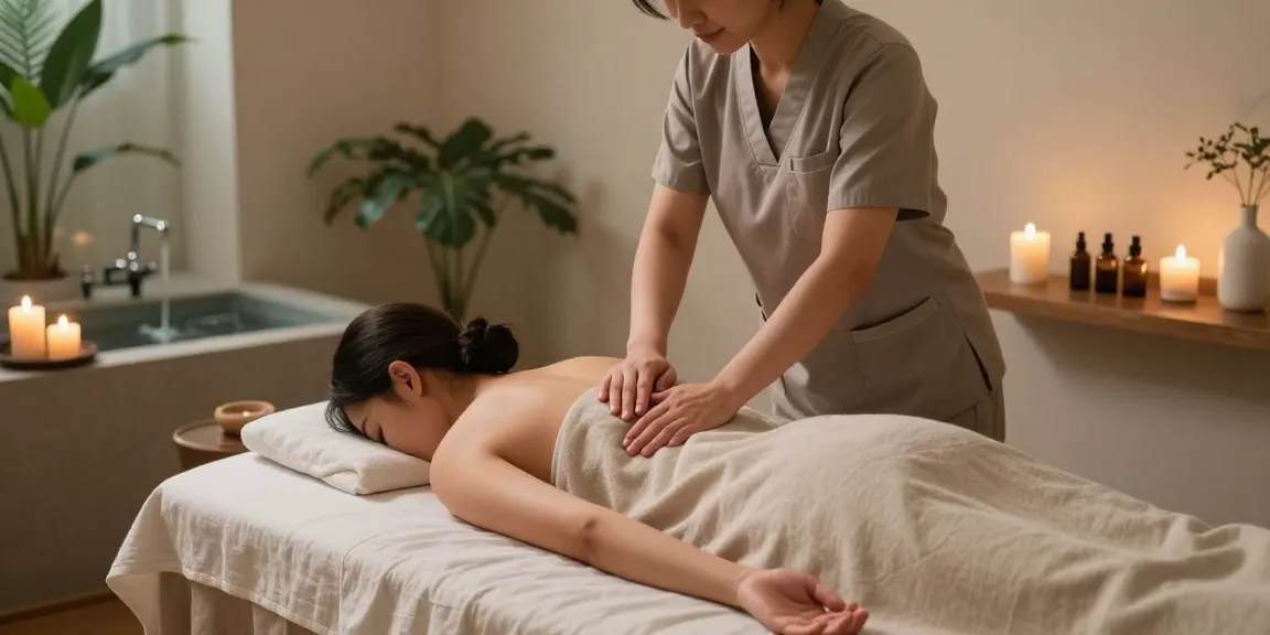 Spa scene showcasing 화성출장안마 massage therapy with a tranquil environment, licensed therapist, and soothing atmosphere.