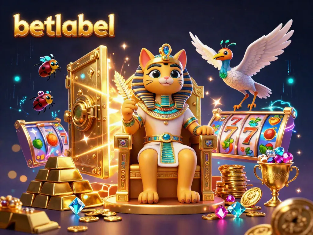 Engage with the vibrant world of betlabel as the Egyptian pharaoh cat rules over a treasure-filled casino.