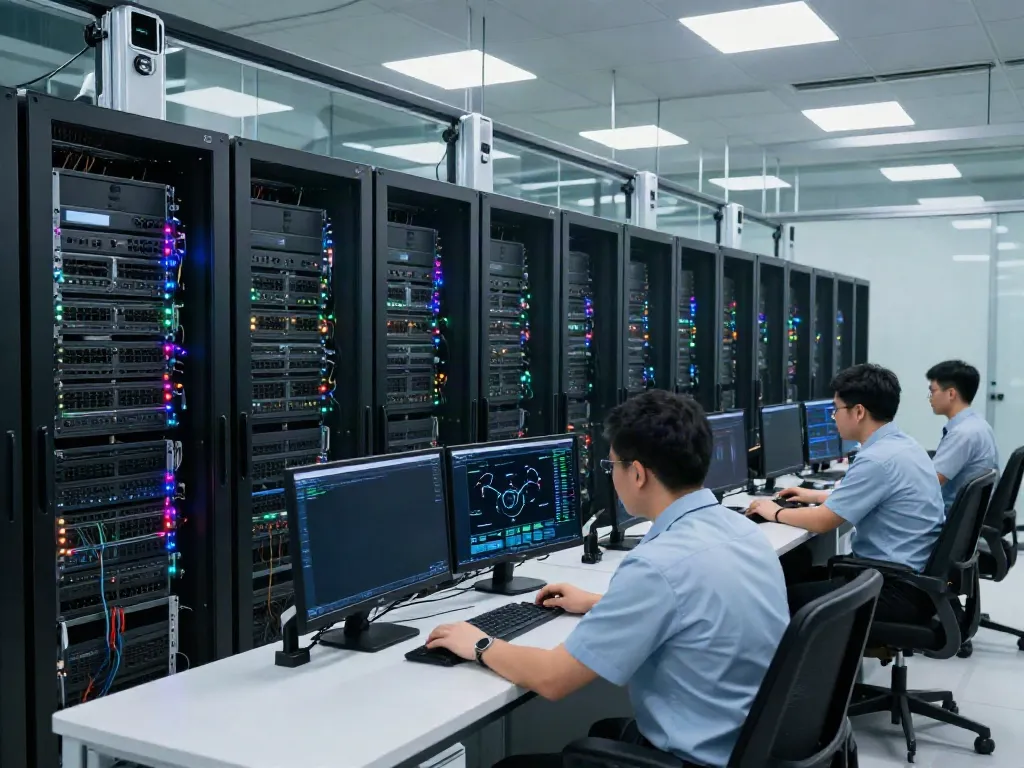 Speed-enhancing server infrastructure by ROKOK88 in a high-tech data center.